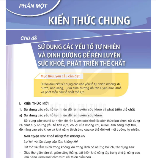 Chủ đề: Sử dụng các yếu tố tự nhiên và dinh dưỡng để rèn luyện sức khỏe và phát triển thể chất