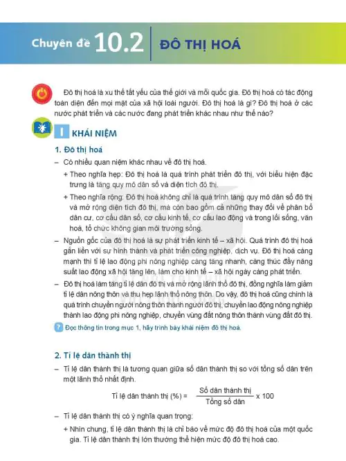 Chuyên Đề 10.2: Đô Thị Hóa