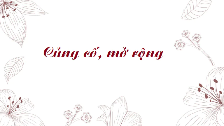 Củng cố, mở rộng