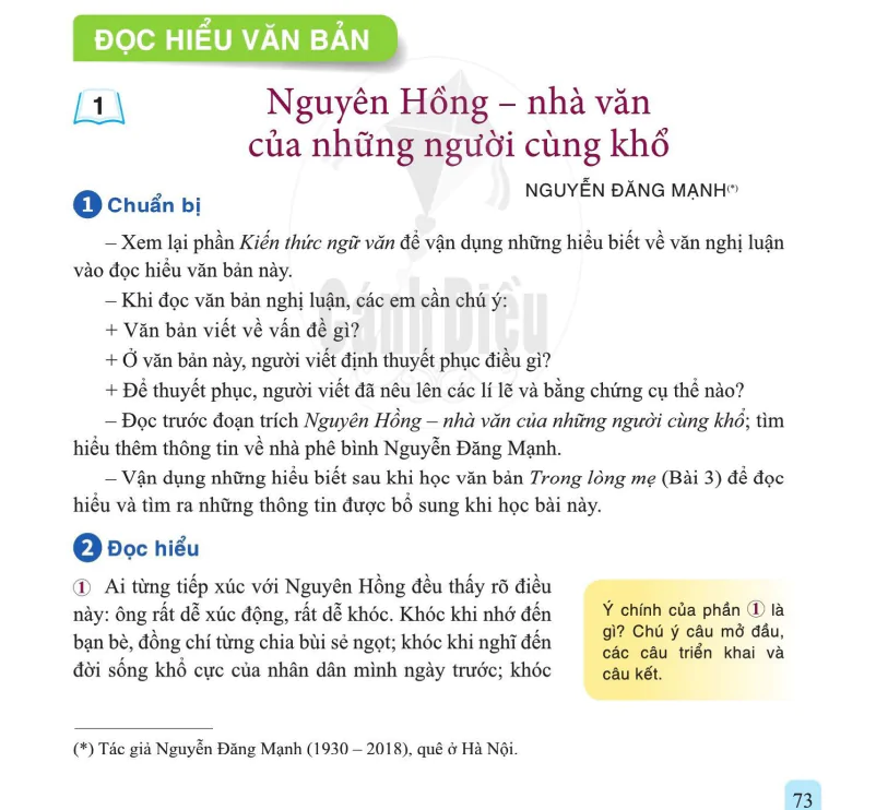 Đọc hiểu văn bản