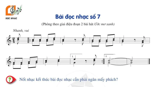 Đọc nhạc: Bài đọc nhạc số 7