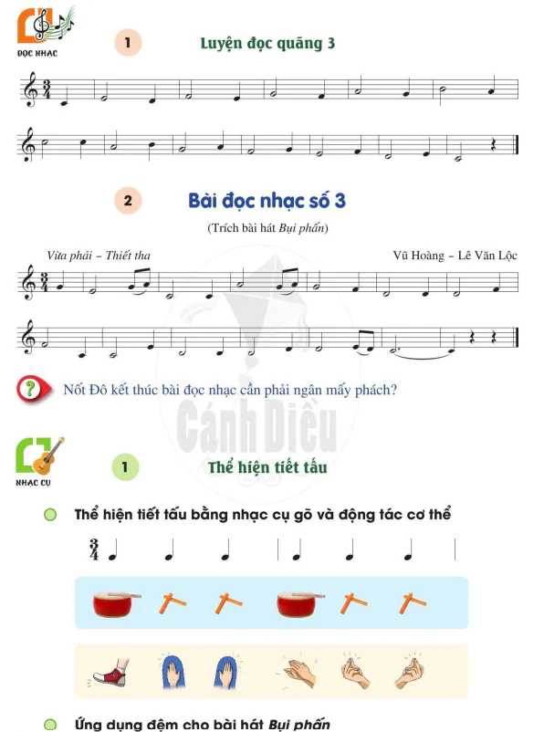 Đọc nhạc: Luyện đọc quãng 3; Bài đọc nhạc số 3