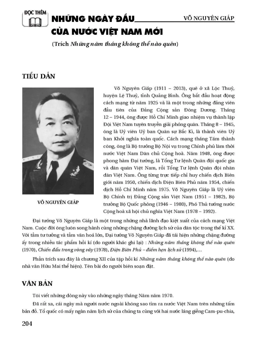 Đọc thêm: Những Ngày Đầu Của Nước Việt Nam Mới (Trích Những năm tháng không thể nào quên)