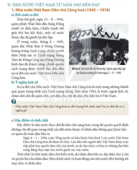 II: Nhà Nước Việt Nam Từ Năm 1945 Đến Nay