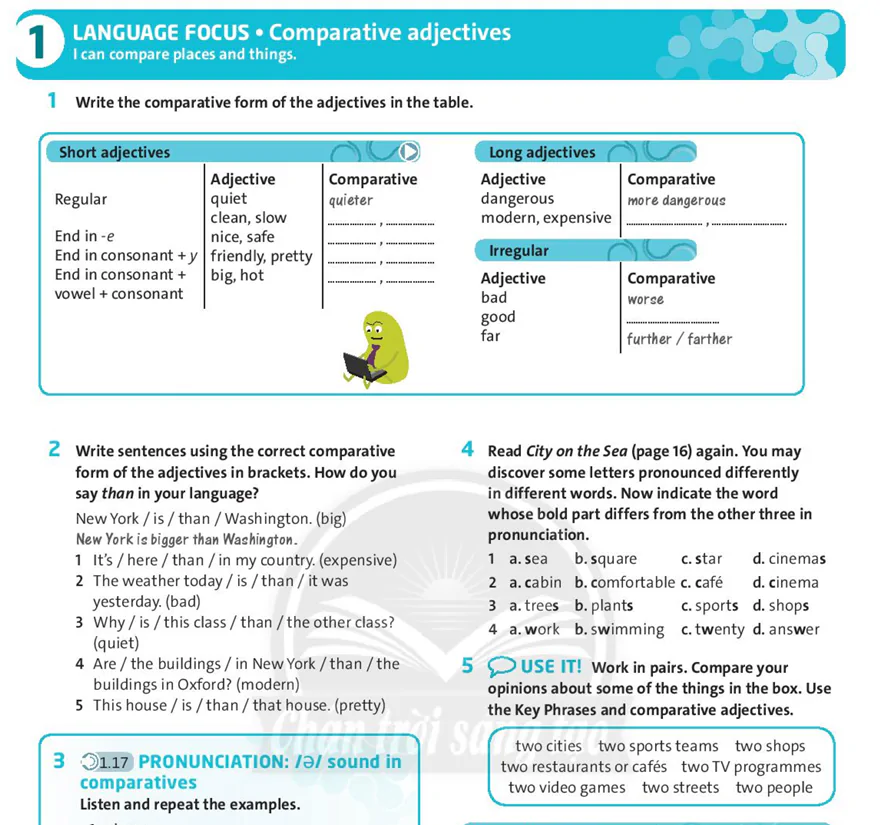 Language Focus: Comparative adjectives