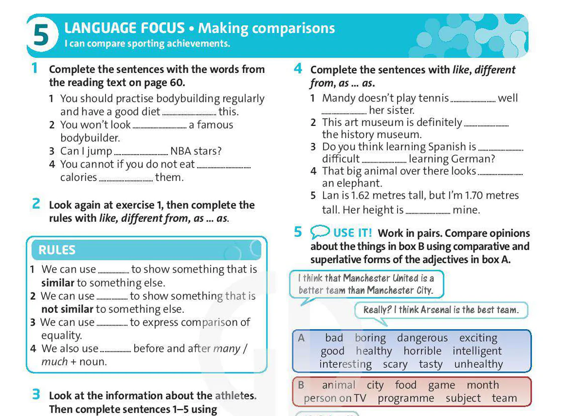 Language Focus: Making comparisons