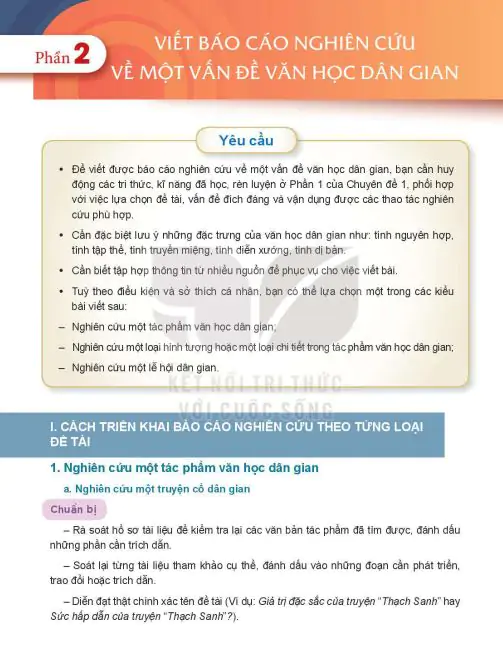 Phần 2: Viết Báo Cáo Nghiên Cứu Về Một Vấn Đề Văn Học Dân Gian