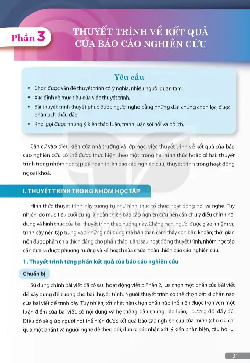 Phần 3: Thuyết Trình Về Kết Quả Của Báo Cáo Nghiên Cứu
