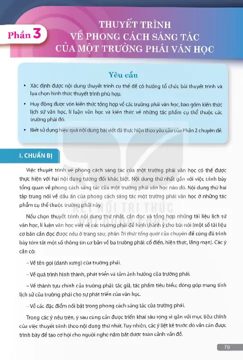 Phần 3: Thuyết Trình Về Phong Cách Sáng Tác Của Một Trường Phái Văn Học