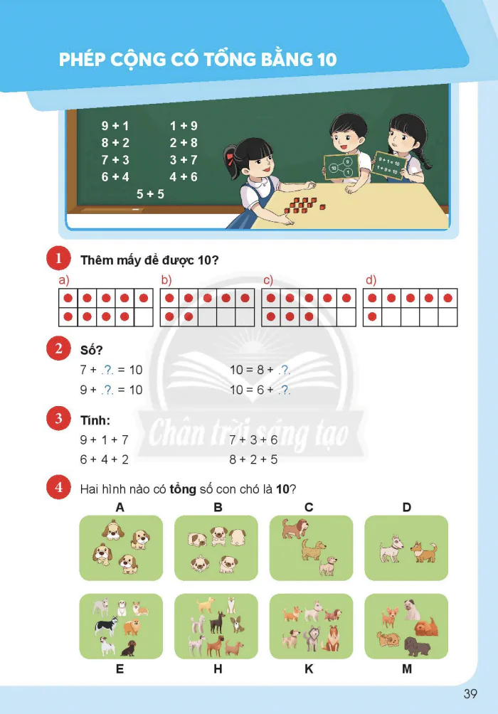 Phép cộng có tổng bằng 10