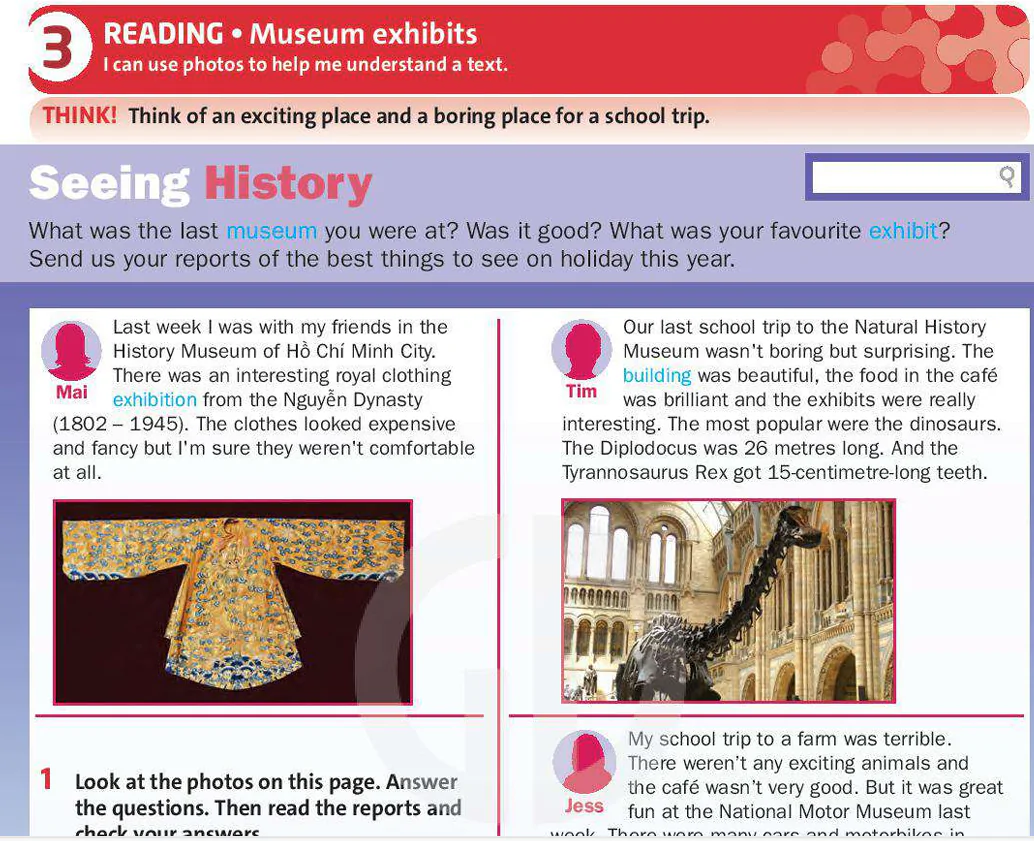 Reading: Museum exhibits