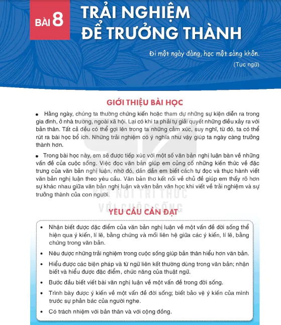 Trải nghiệm để trưởng thành