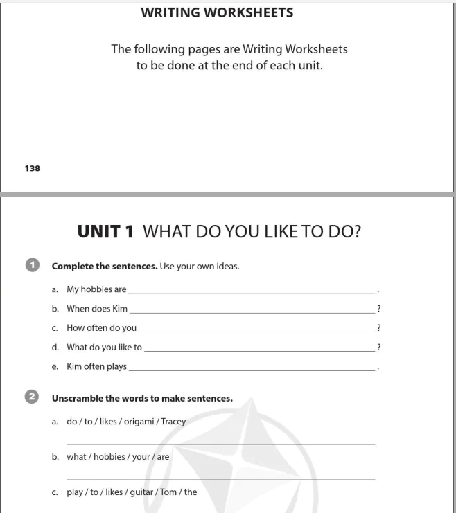 Unit 1: What do you like to do?