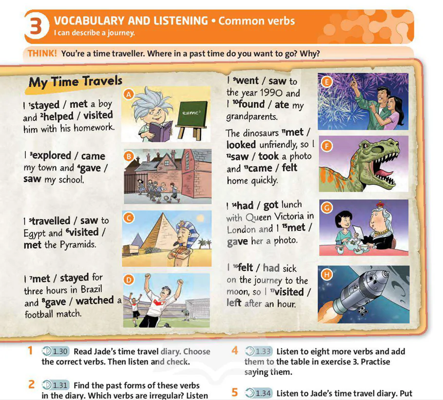 Vocabulary and listening: Common verbs 