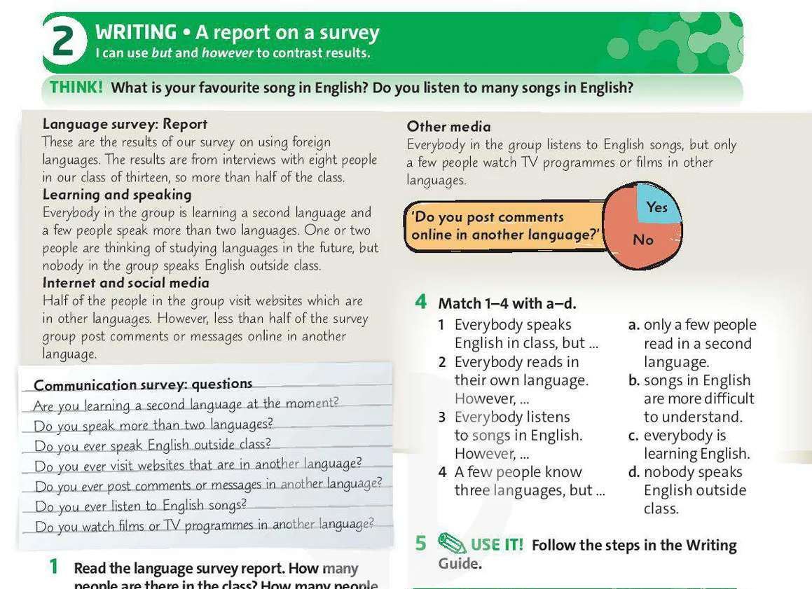 Writing: A report on a survey