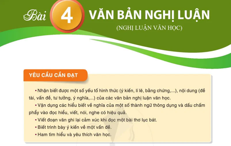 Yêu cầu cần đạt